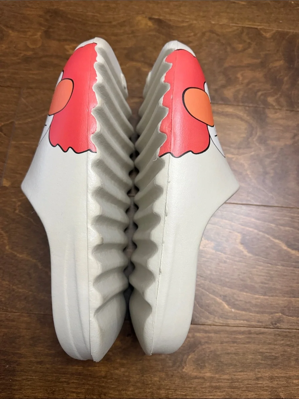 Cream Slide Sandals with KAWS Graphics